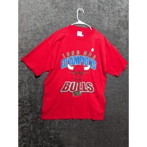 Vintage 1996 NBA Champions Chicago Bulls T-Shirt Red Miro Classics XL NBA Finals